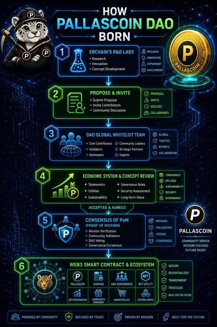 How PALLASCOIN DAO Born visual roadmap